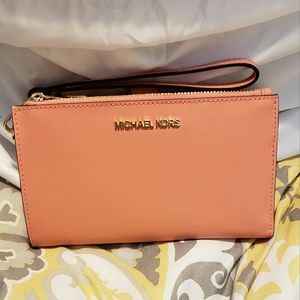 SOLD*Michael Kors Peach Double Wristlet
